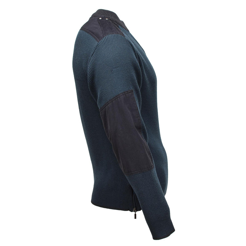 Äkta holländska militäröverskott Troyer Pullover Warm Quarter Zip Blue tröja