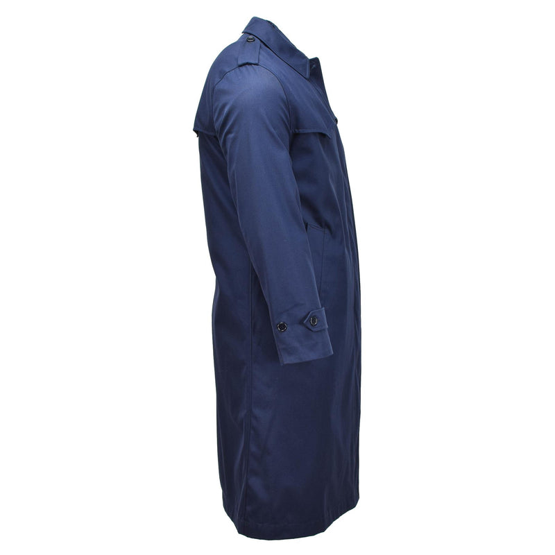Original Dutch Military Women's Trench Coat Solid Blue Raincoat Quiltad foder