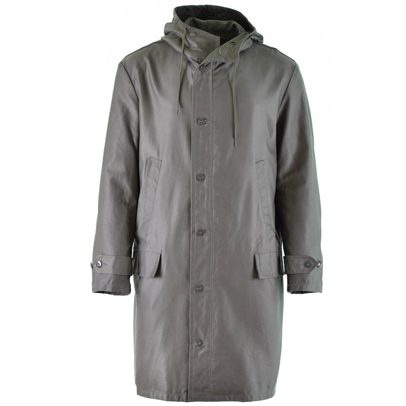 Äkta tyska armé parka oliv militär överskott jacka lång kappa od vintage ny
