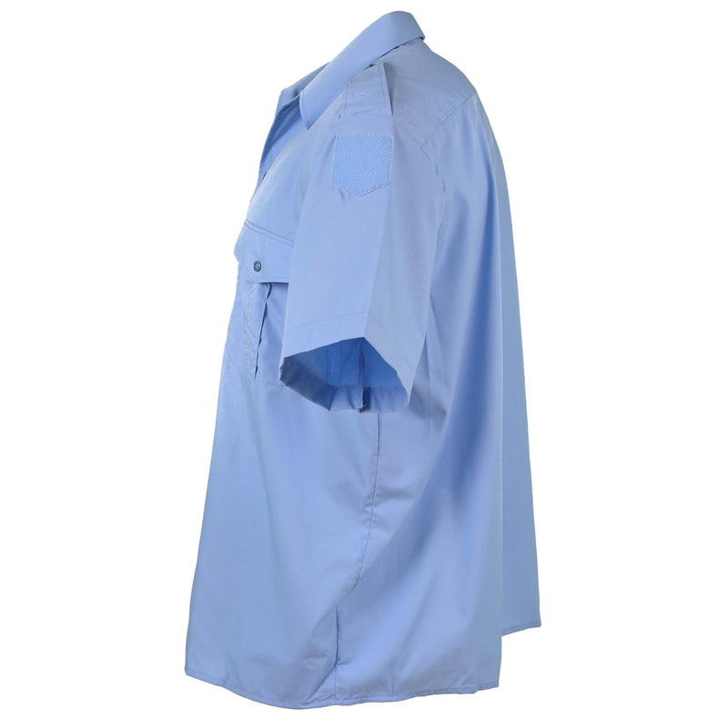 Äkta fransk militärpolis Blue Cotton Short Sleeve Shirt Gendarme New