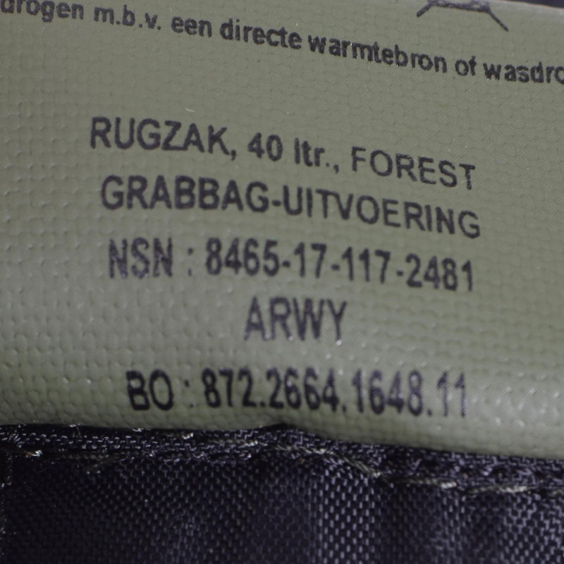 Original Dutch Military Daypack Marines ryggsäck Vandring Camping Woodland 40L