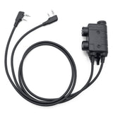Earmor Dual PTT Adapter Kenwood Baofeng 2 Pin Wired Tactical Headset Svart