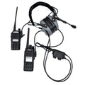 Earmor Dual PTT Adapter Kenwood Baofeng 2 Pin Wired Tactical Headset Svart