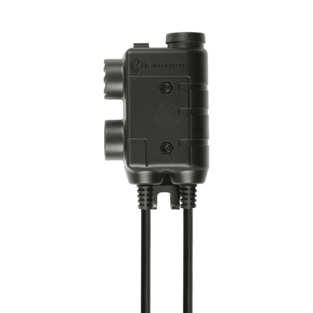 Earmor Dual PTT Adapter Kenwood Baofeng 2 Pin Wired Tactical Headset Svart