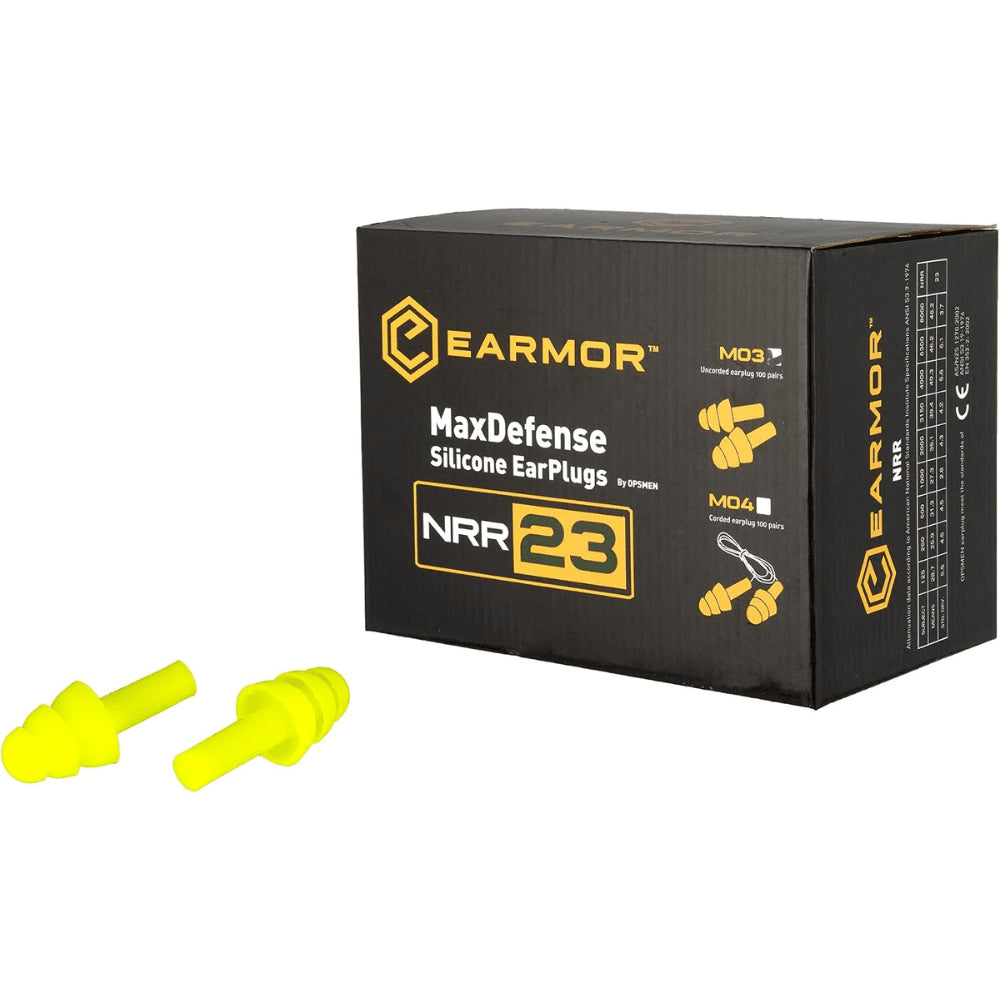 EARMOR M03 MaxDefense öronproppar i silikon Återanvändbara NRR 23dB Grön