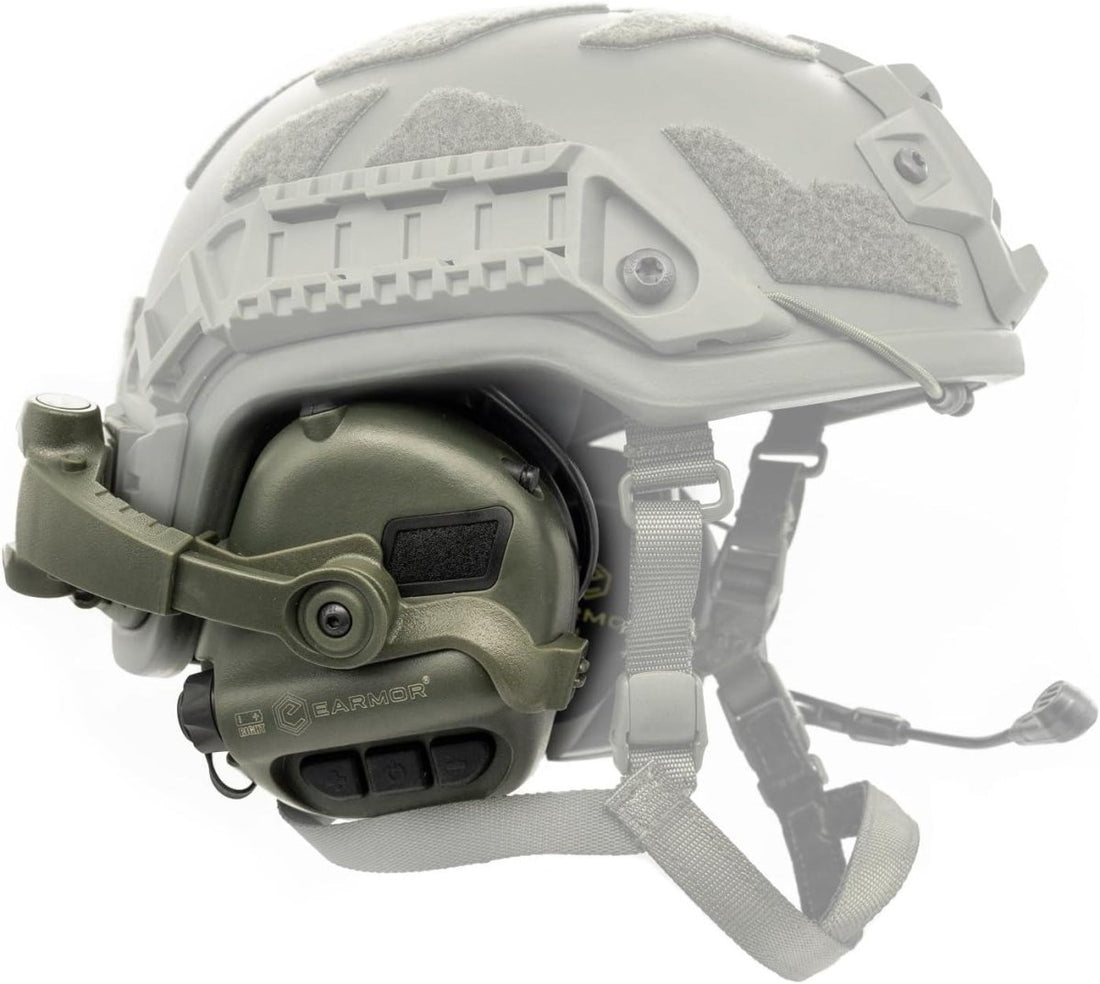 EARMOR M32X Plus elektroniskt hörselskydd ARC Rail Headset Olive