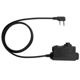 EARMOR M51 PTT kommunikationsadapter Kenwood 2-stifts radiokontakt Svart