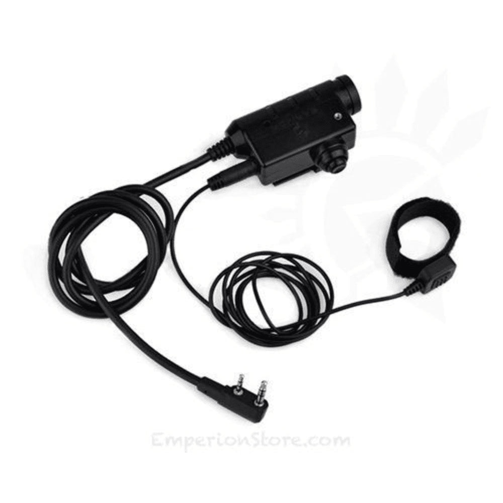 Earmor M52 PTT Adapter Midland 2 Pin Wired Tactical Headset Kabel Svart