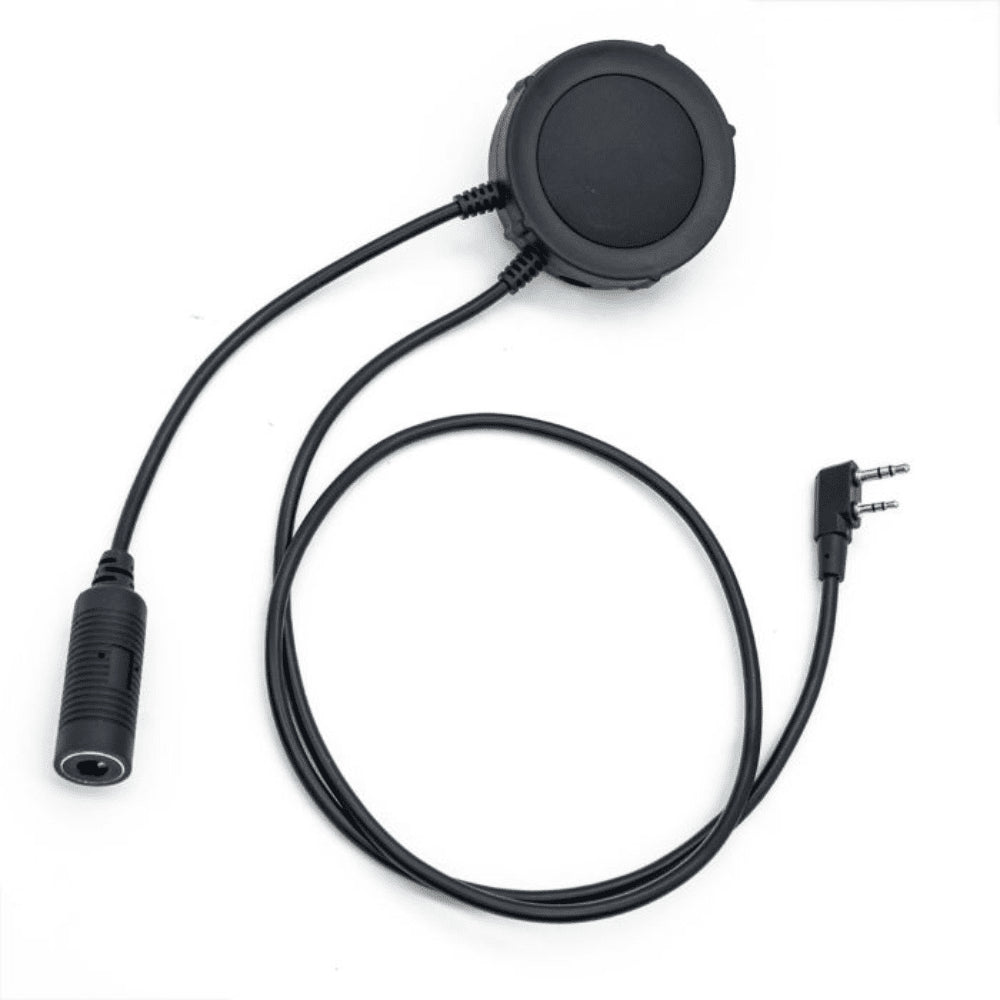 EARMOR M55 PTT Adapter Kenwood Baofeng 2-Pin Radio Headset Adapter Svart