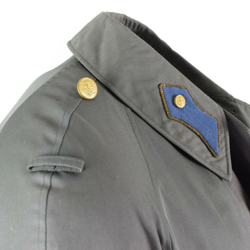 Äkta österrikiska armérock trenchcoat militär fråga lång grå jacka