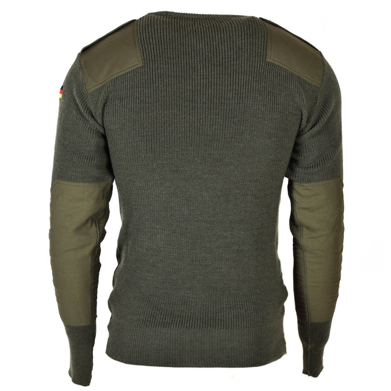 Original tysk armé pullover commando jumper grön oliv tröja ull ny