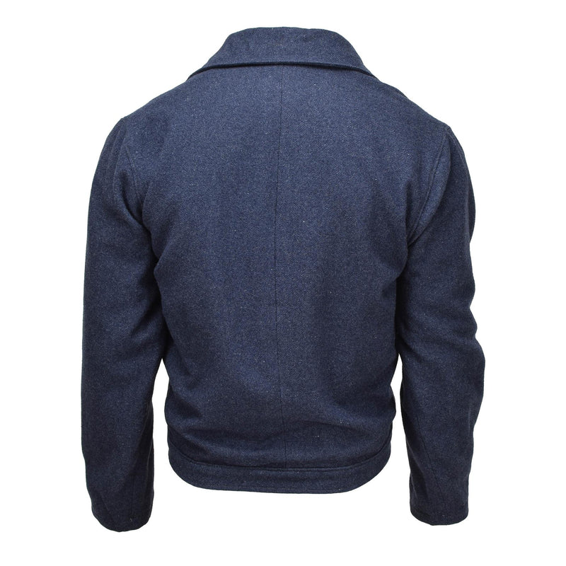Original italiensk armé vintage ike jacka ullblus klänning jacka enhetlig blå