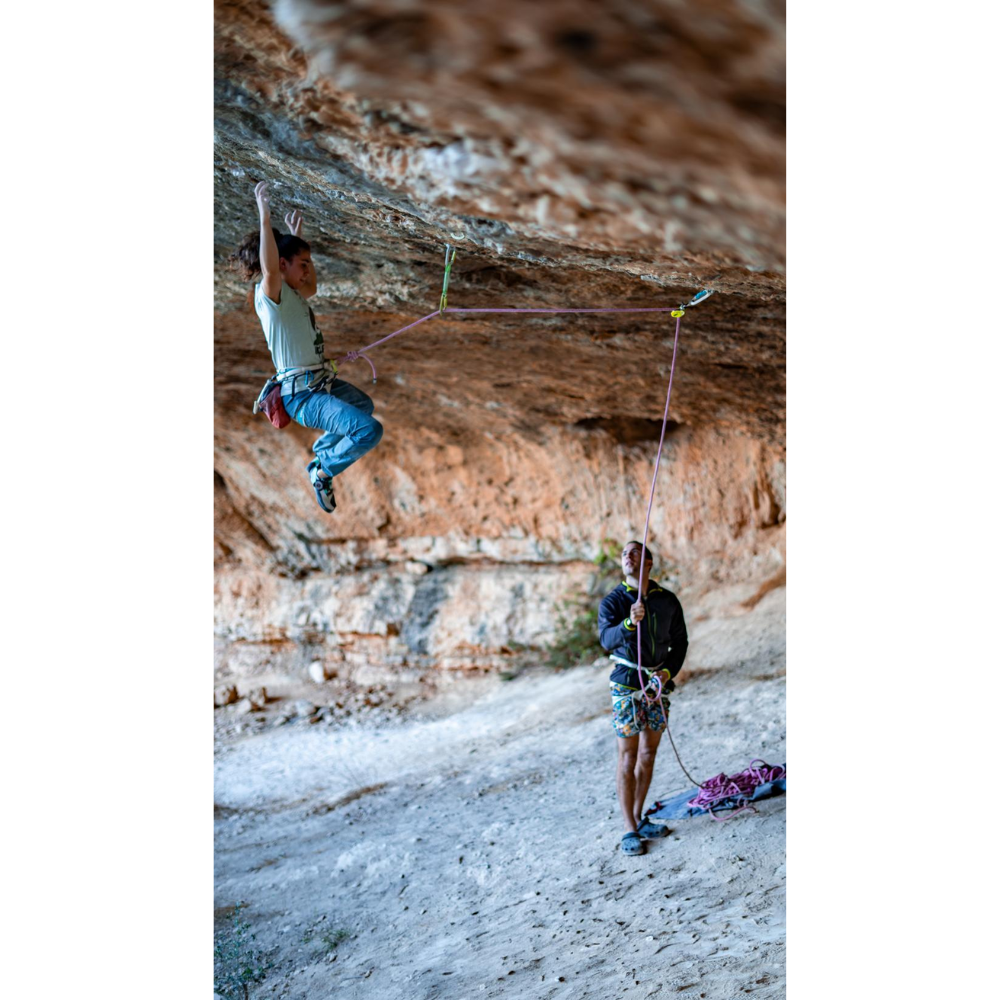 Edelrid Ohmega klätterbromsassistent med remskiva 8,6–10,5 mm rep Oasis