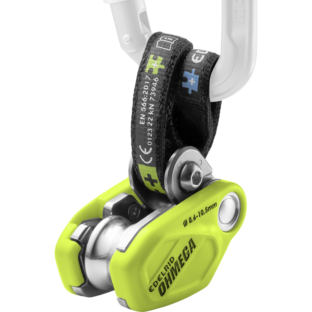 Edelrid Ohmega klätterbromsassistent med remskiva 8,6–10,5 mm rep Oasis