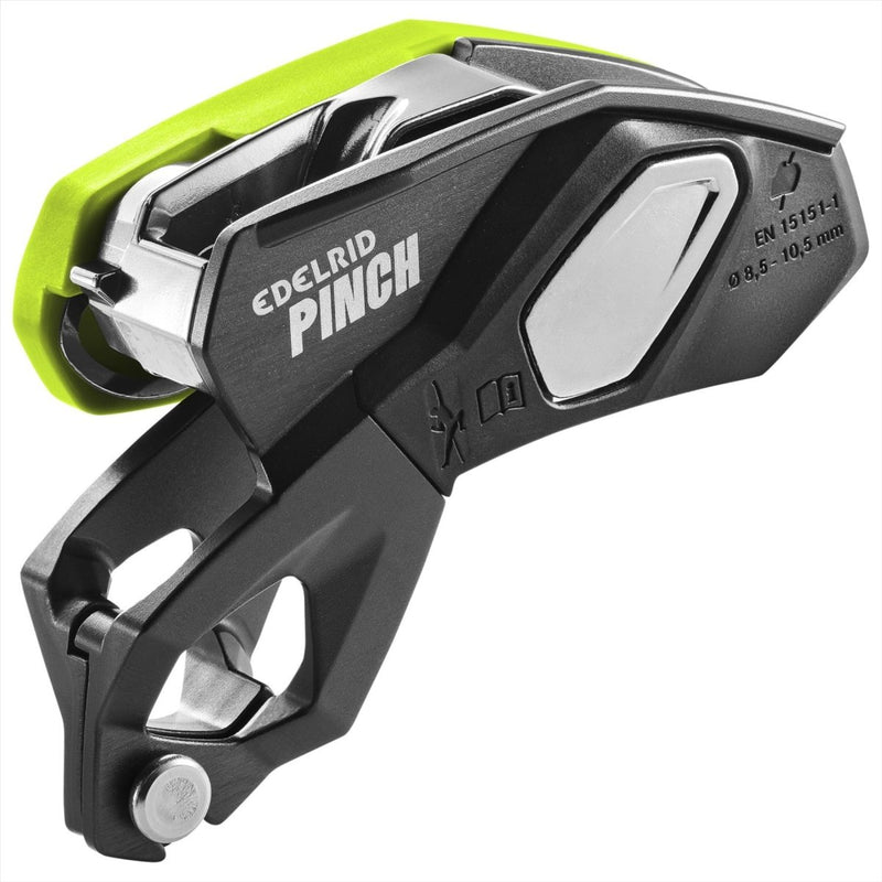EDELRID Pinch Assisted Broming Belay -enheten exakt sänkningskontroll grön