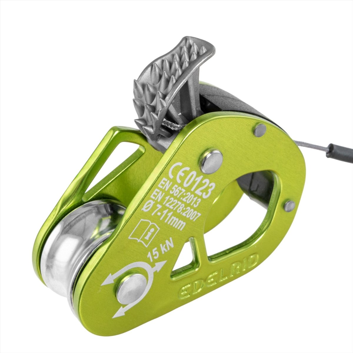 Edelrid SPOC Klätterremskiva Lätt aluminium klätterutrustning Gul