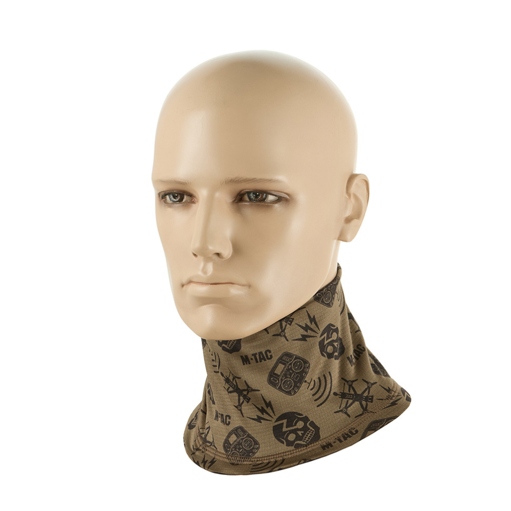 M-TAC Microfleece Hals Damask Drone Mönster Tactical Outdoor Scarf Tan