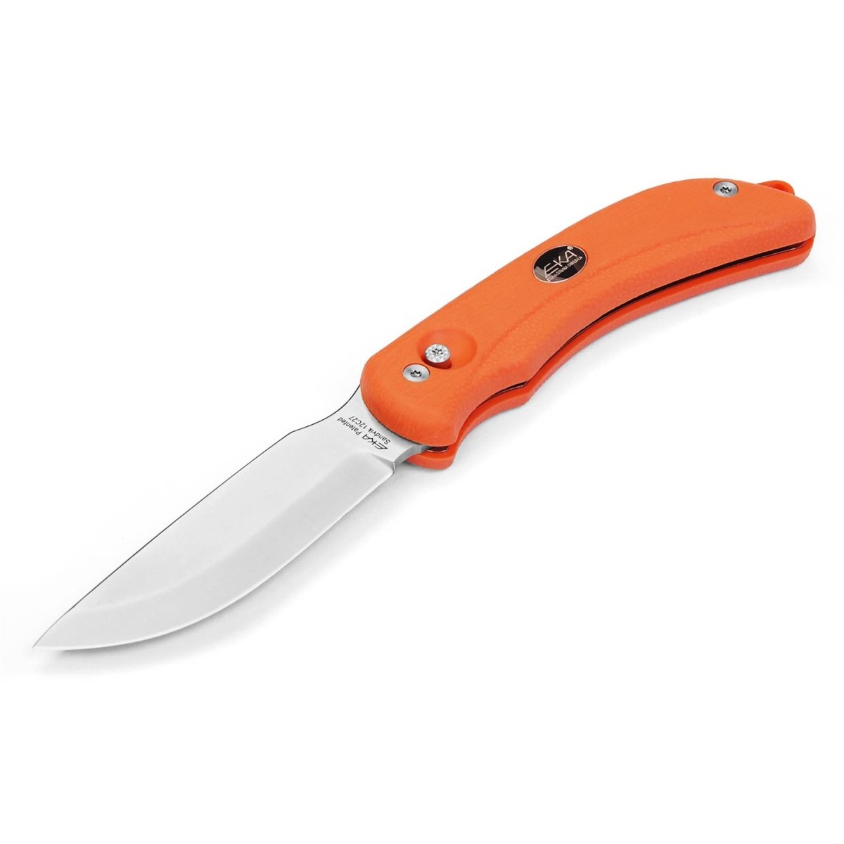 Eka Swedish Fisherman Knife G3 Gut Hook 59 HRC Steel Blade Orange Proplex Handtag