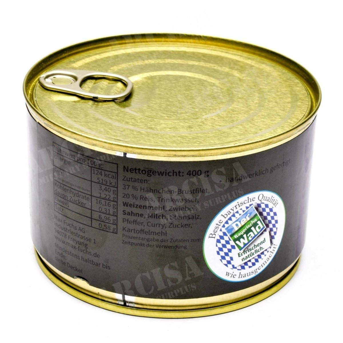 Emergency Ration Army Survival Food Canned Chicken Curry med Rice 400G Can