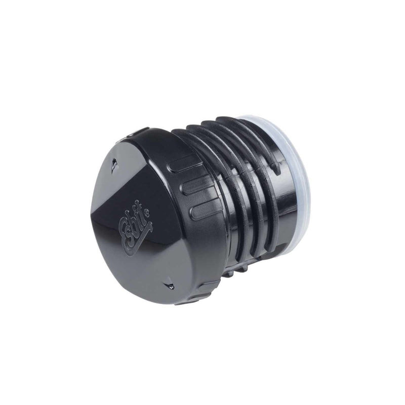 Black ESBIT vacuum flask cap with pouring function attachment for spill-free serving and heat retention.