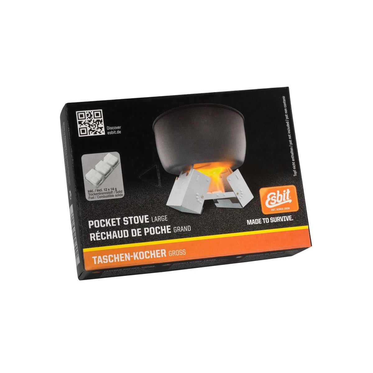 Ebit Ultralight folding fickkamin inkluderade 12x14g fasta bränsle tabletter