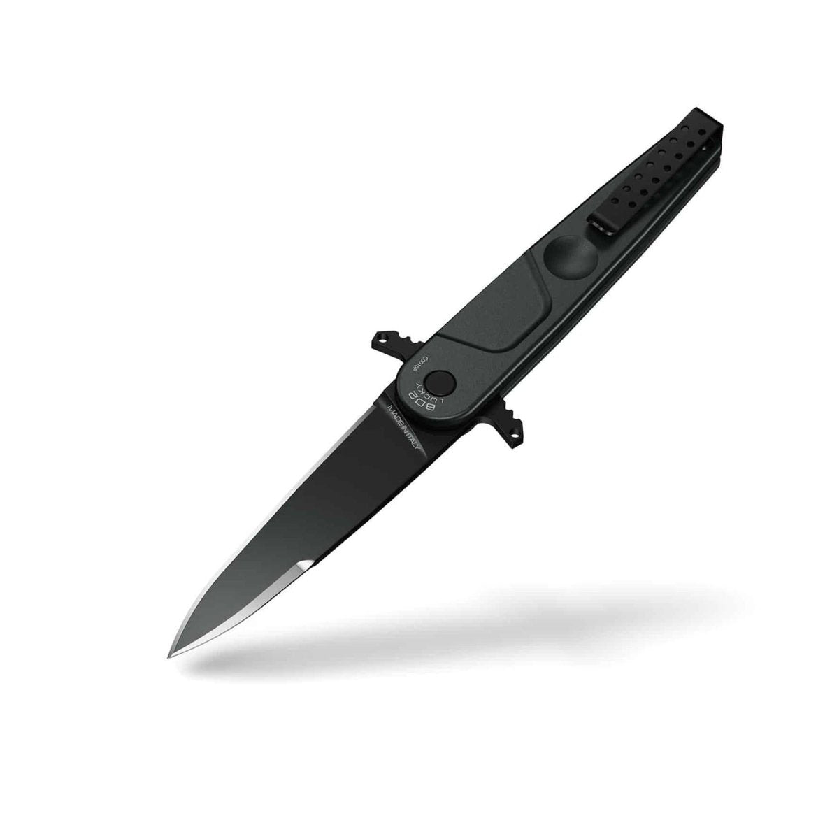 ExtremaRatio BD2 LUCKY BLACK fickkniv Bohler N690 stålblad med slätt kant