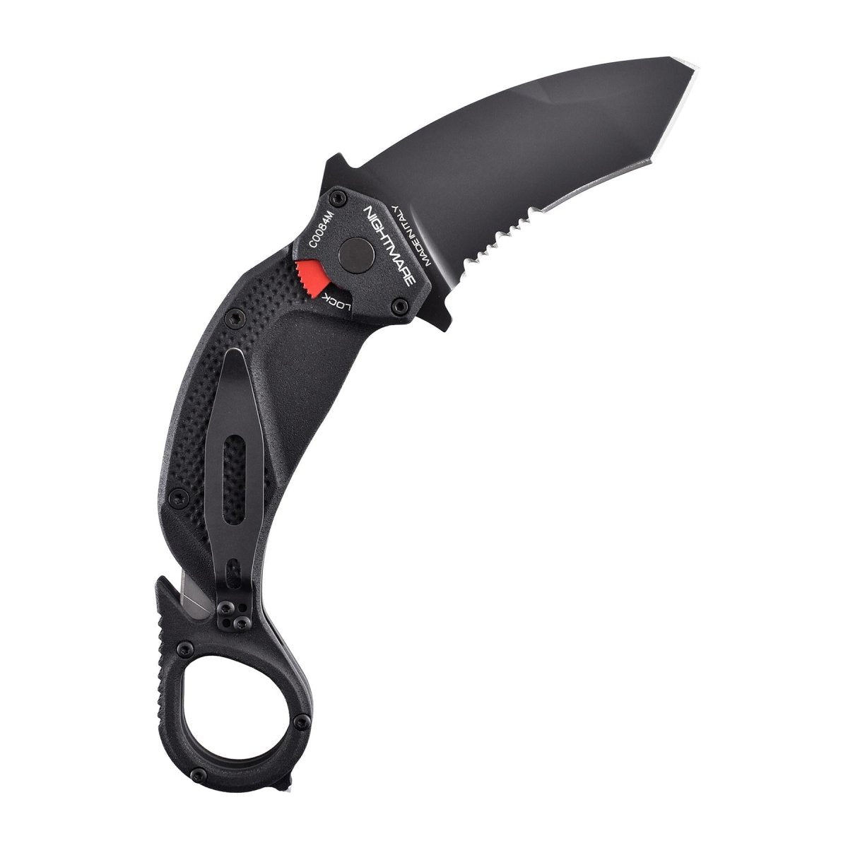 ExtremaRatio NIGHTMARE SVART fickkniv fällbar tanto karambit rostfri N690