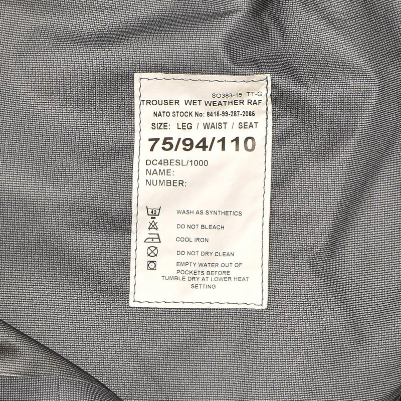 Original British Royal Air Force Trousers Waterproof Blue Raf våta väderbyxor