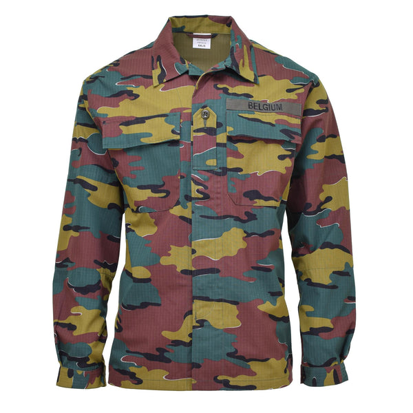 Original Belgian Army Field Combat Shirts Ripstop BDU Jigsaw Troops Jacket Ny