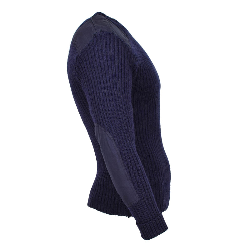 Äkta brittiska militärblå pullover bodywarmer ull jumper commando tröja