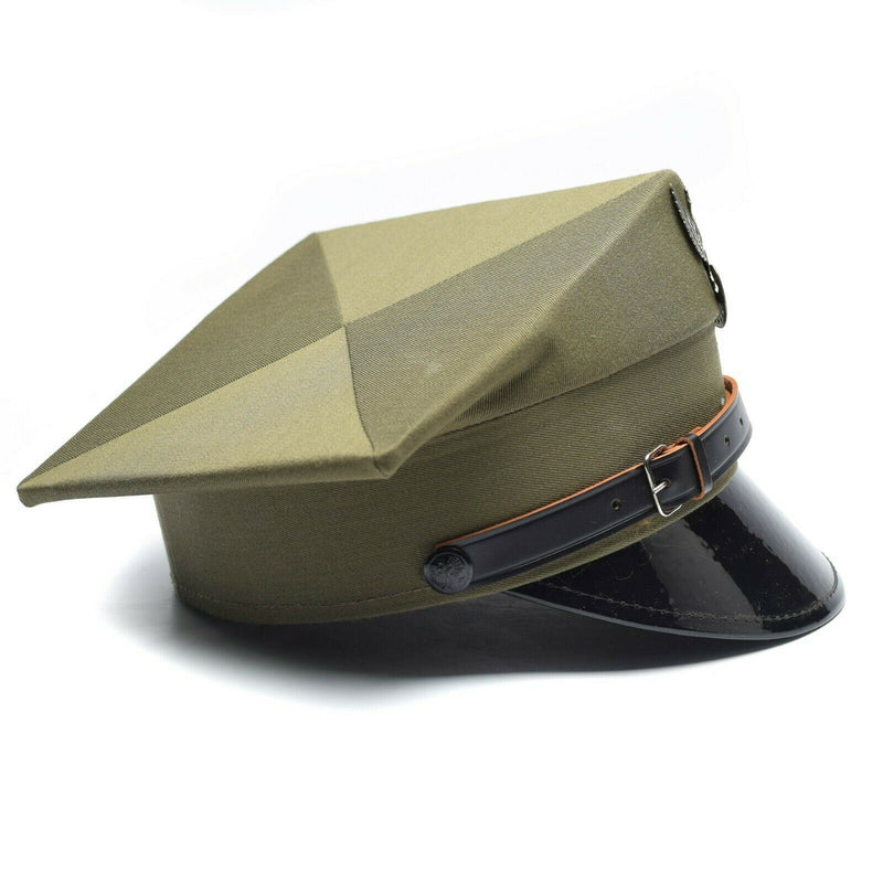Äkta polska militära visirhat Polen armé officer toppade mössa oliv ny