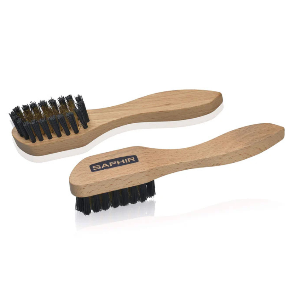 Saphir Mässingsborste Mocka Nubuck Rengöringsborste Mässing 16cm Borst Bok Trä