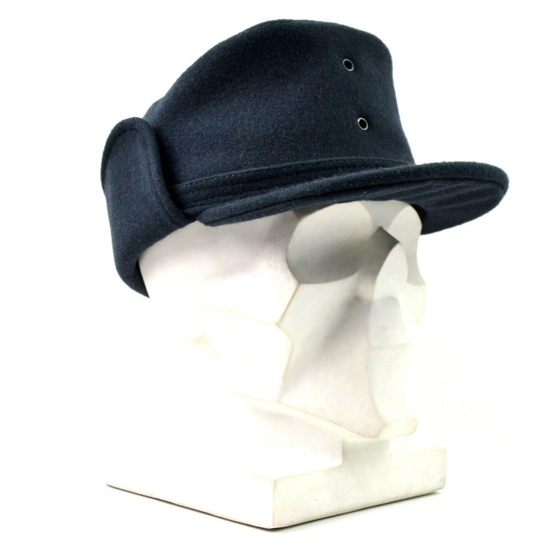 Original Swedish Army Wool Winter Hat. Blue Sverige Winter Cap ny