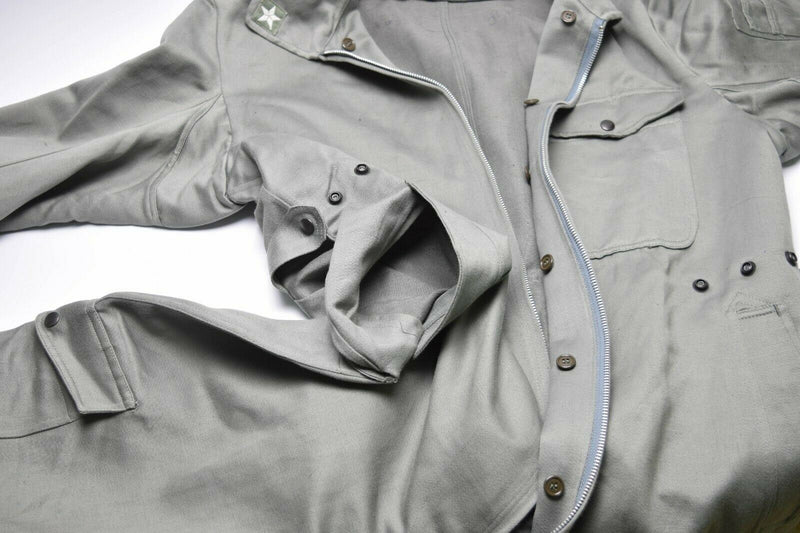 Äkta italienska arméomslag för militär grå övergripande jumpsuit zip-front ny