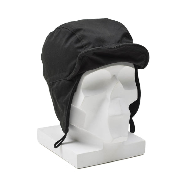 Original holländsk fallskärmshoppare hatt ranger cap öronflikar brim vindtät svart överskott