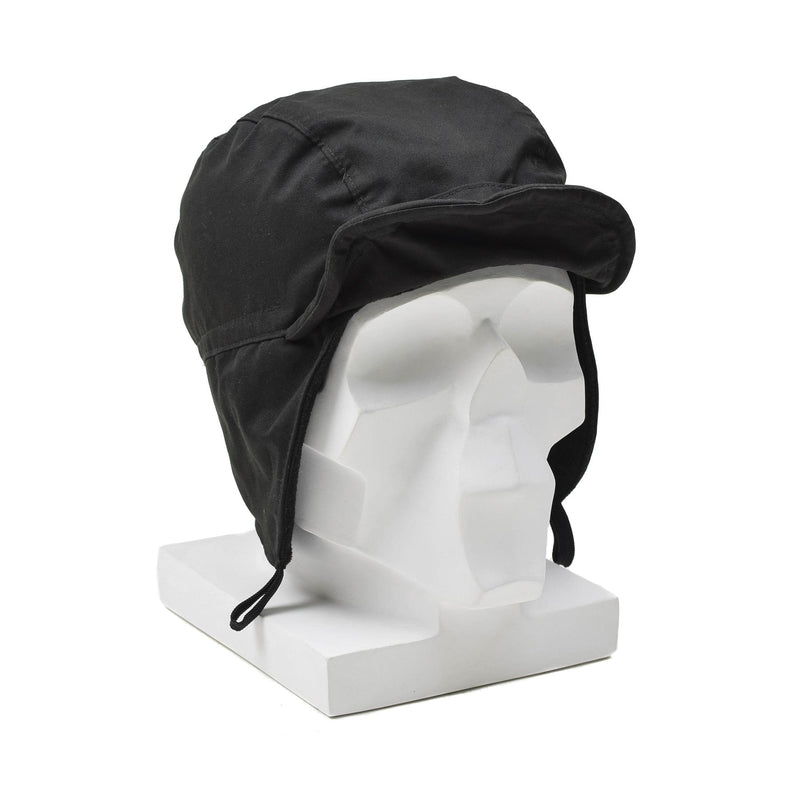 Original holländsk fallskärmshoppare hatt ranger cap öronflikar brim vindtät svart överskott