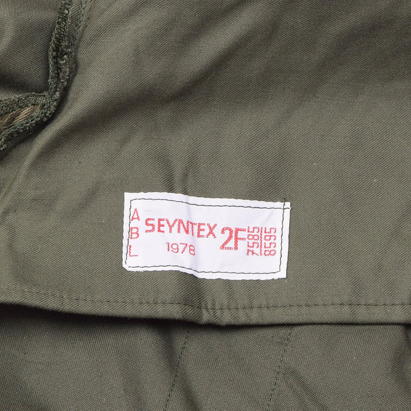 Äkta belgiska militärjacka olivfält trupper bdu hooded parka vintage ny