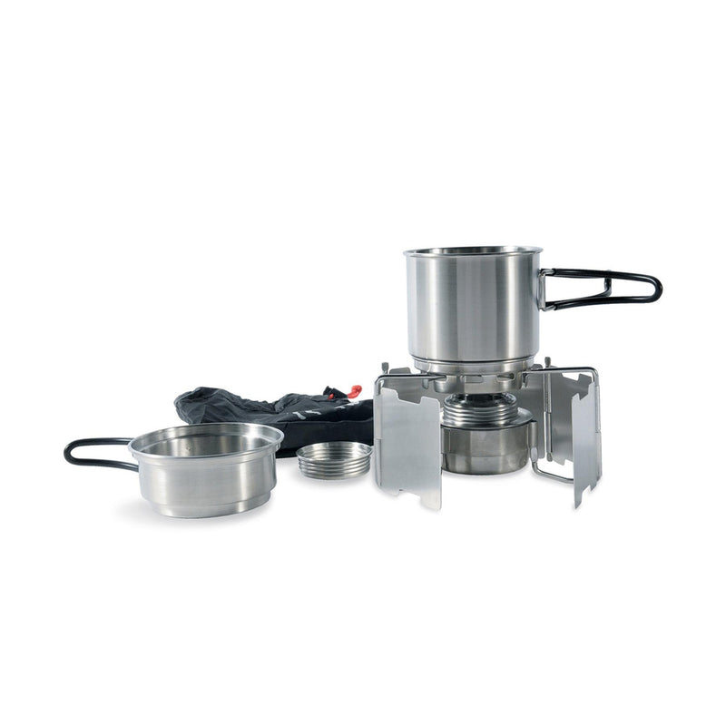 Tatonka Alkoholbrännare Set Set Outdoor Cooking Kit rostfritt stål Pot Stand