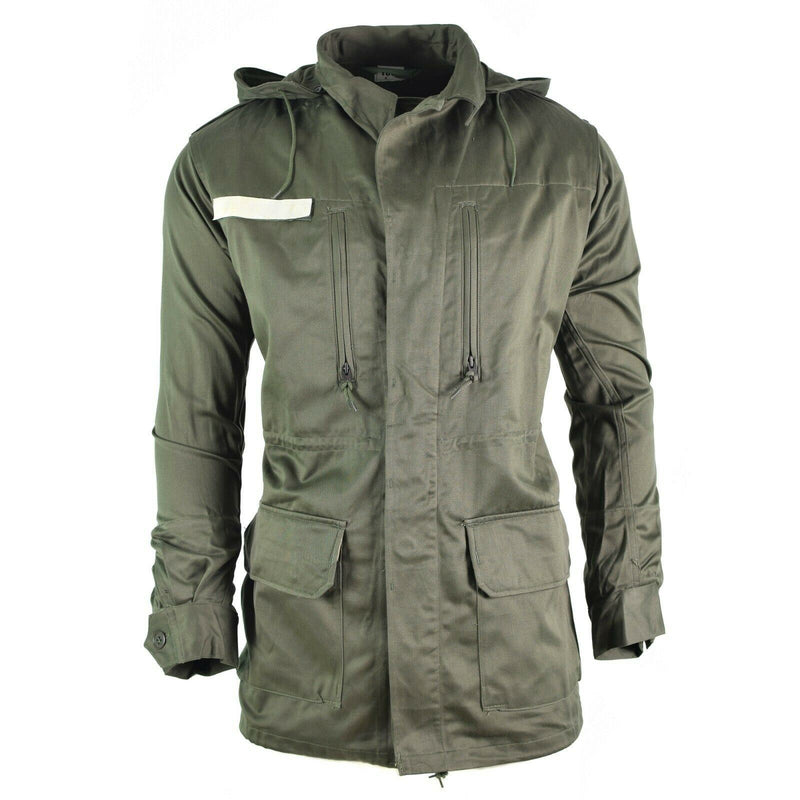 Original French Army Olive OD Jacket Trötthet Combat Military Hooded Parka Sateen
