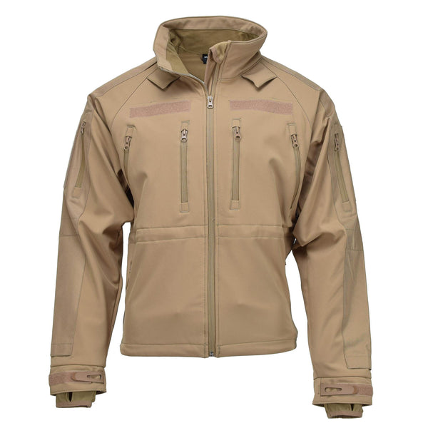 Mil-tec vindtät vandringsjacka Soft Shell Stormproof Zips Fleece Liner Coyote