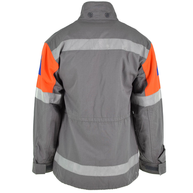 Original tjeckisk arméjacka CZ Civil Defense Grey Field Surplus Reflective Band