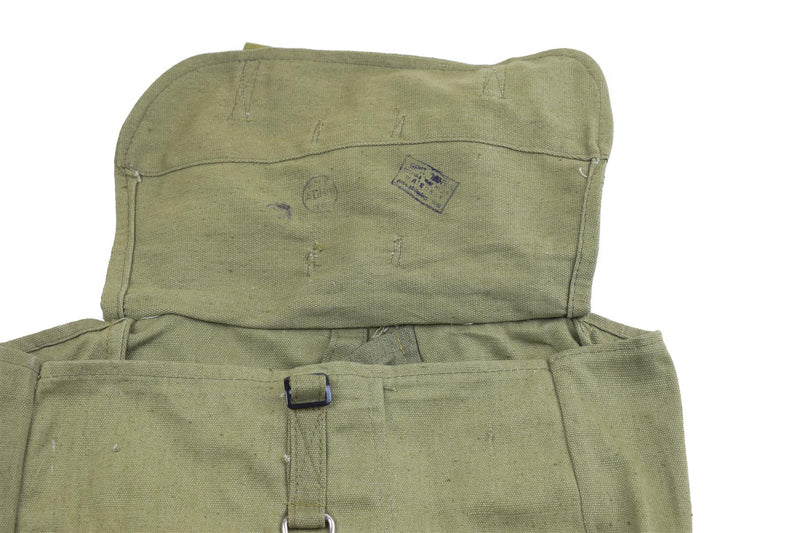 Äkta rumänska armébrödpåse militäröverskott olivduk haversack od ny