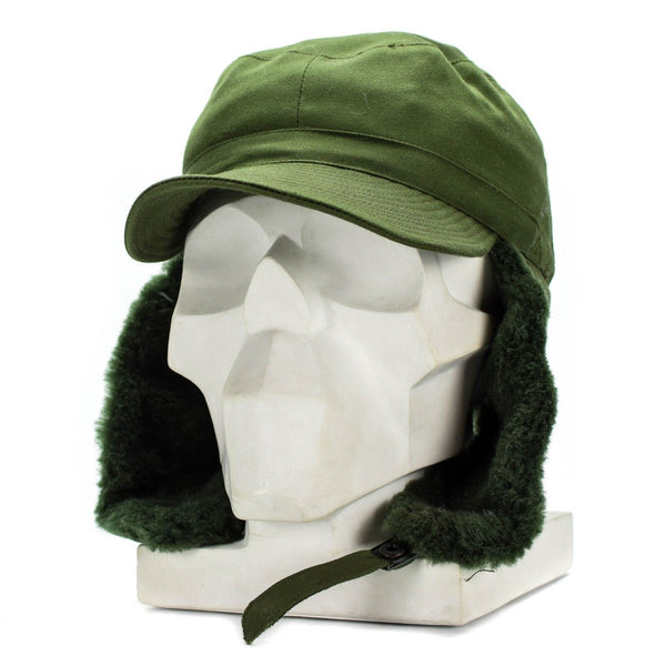 Original Swedish Sverige Military Army Winter Green M59 Combat Field Cap Hat Ny