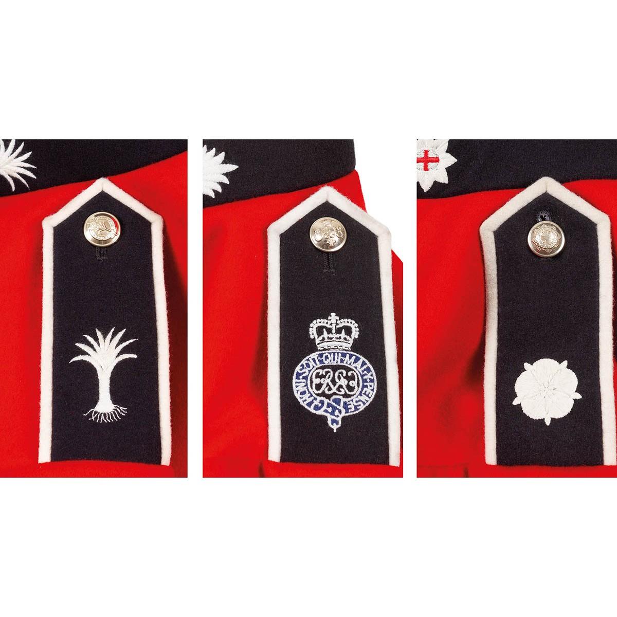 Äkta brittisk arméjacka uniform tunika röd klänning scarlet guards kavalleriet