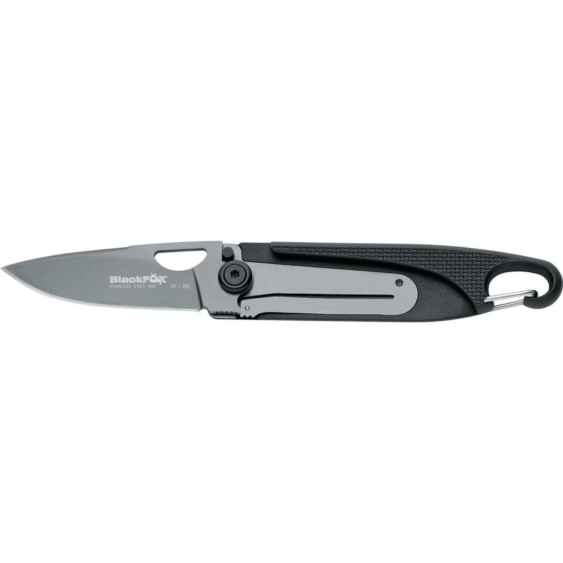 Fox Knives Märke Baroni fällkniv titanbelagd 440 stål zytel svart handtag