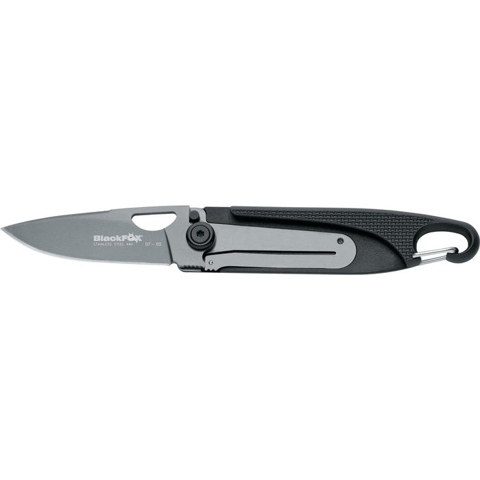 Fox Knives Brand Baroni fällkniv titanbelagd 440 stål zytel svart handtag - GoMilitar