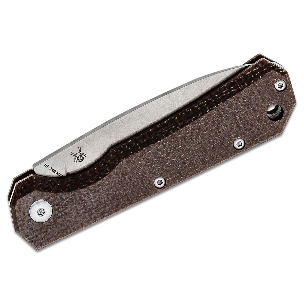 Fox Knives Märke CIOL vikkniv Micarta stål 440C satinbelagd läderslida