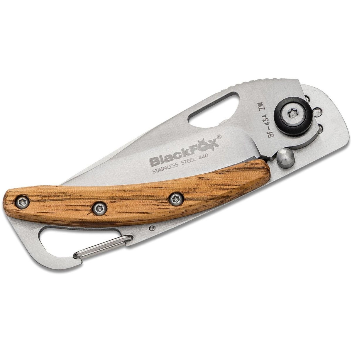 Fox Knives Märke vikbar fickkniv trähandtag satinbelagd 440 rostfritt stål