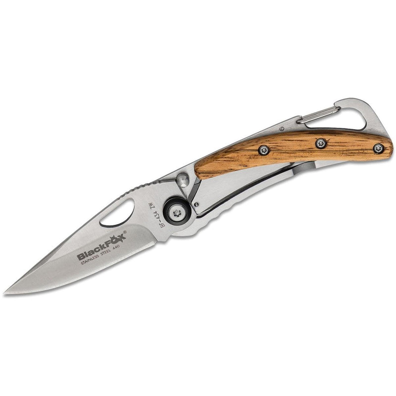 Fox Knives Brand folding pocket knife wood handle satin coated 440 stainless steel - GoMilitar