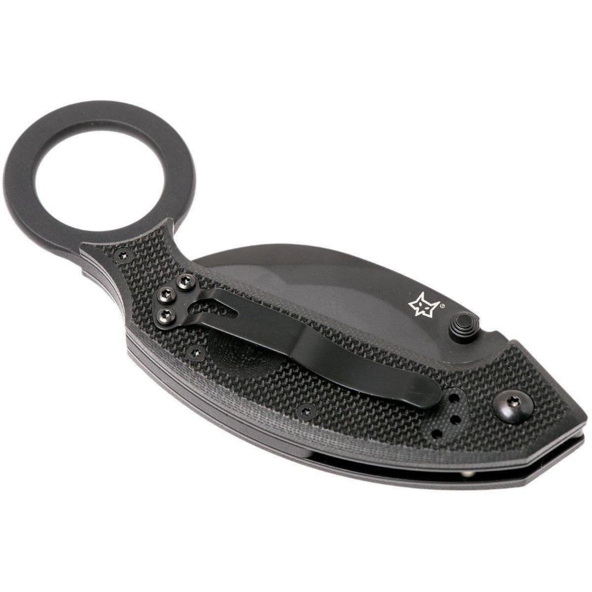 Fox Knives Märke Italien Chiropteka Fällkniv Karambit rostfritt stål svart